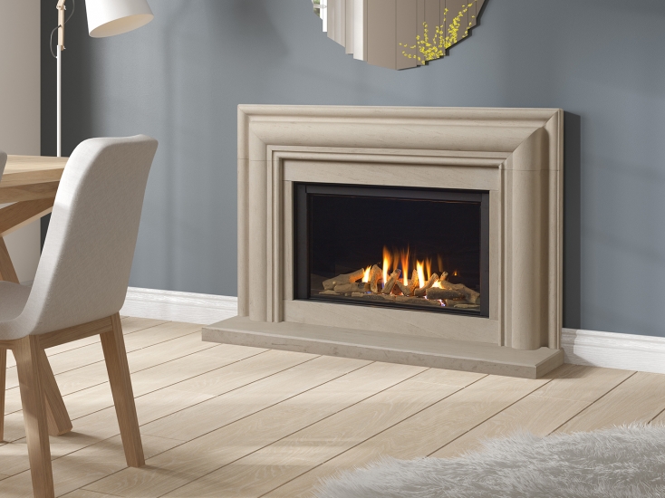 Extra wide, High efficiency gas fire. 